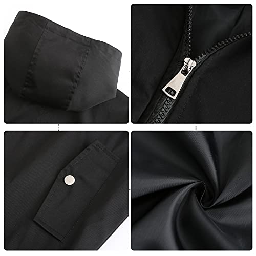 DOSLAVIDA Women's Rain Jacket Waterproof Hooded Windbreaker Lightweight Trench Coat Active Outdoor Raincoat With Hood 6