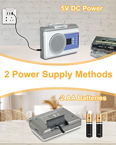 image for Jazmm Cassette Player Recorder with AM FM, Portable Vintage Cassette T