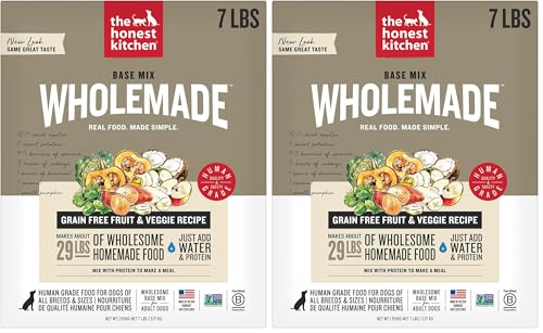 Image of The Honest Kitchen Human Grade Wholemade Dehydrated Grain Free Fruit & Veggie Base Mix Dog Food (Just Add Protein),7 lb Box,(Pack of 2)