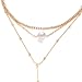 Zealmer Women's Gold Plated Layered Choker Necklace