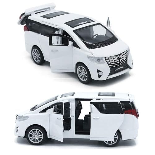 Image of WORSHIPER Exclusive Alloy Metal Pull Back Die-Cast Car 1:32 Alphard Diecast Metal Pullback Toy Car with Openable Doors & Light, Music Boys Gifts Toys for Kids(1:32 Alphard - White)