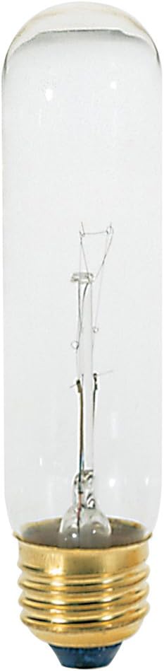 Satco S3702 40 Watt T10 Incandescent, Clear, Medium Base, 120 Volts (Pack of 9)