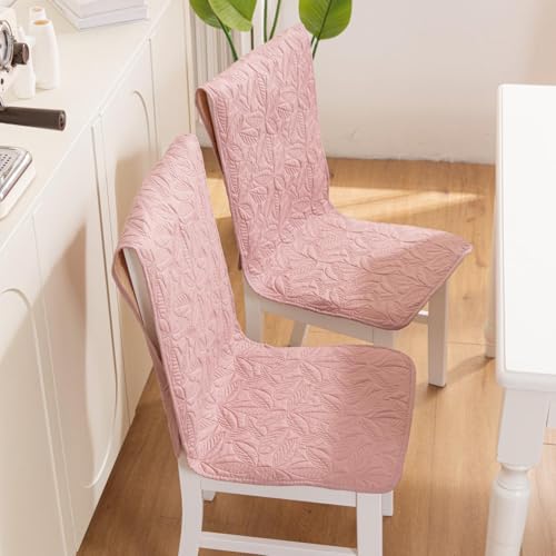 Image of HOMETHREADS Non-Slip Chair Cover-Universal Fit for Kitchen & Dining Chairs-Cushioned Comfort - Stylish Machine Washable Seat Cover -145x45Cm (Pink, Pack of 1)
