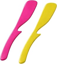 Set of 2 Coloured Spreading Spatulas 19 cm – Spread and Spread Easily, Notch Placed on Pot, Random Colours