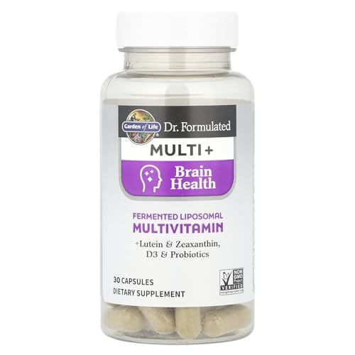 Garden of Life Dr Formulated Multi+ Brain Health, Fermented Liposomal Multivitamin + Lutein & Zeaxanthin, Vitamin D3 & Probiotics - Memory & Focus Support, Digestive & Immune Health, 30 Capsules - Image 4