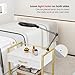 OmySalon Salon Trolley Cart with Wheels, Esthetician Cart with 1 Drawer & 2 Trays, Mobile Storage Organizer for Beauty Spa Massage Tattoo Esthetic Facial Tool Holder Station, White Gold