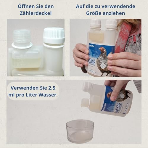 Prävention von inneren Parasiten 250ml - Hühner, Geflügel und exotisches Geflügel - Vorbeugung und Behandlung von Verdauungsproblemen - Natürliche Formel - Knoblauch- und Oreganoextrakt - Inncare
