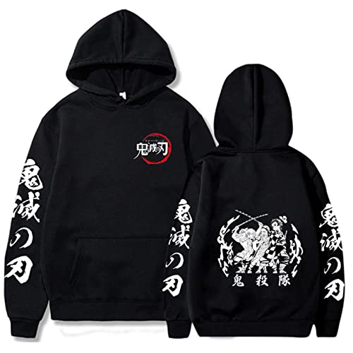 EUEU Nouveaux Sweats À Capuche Anime Printemps, Sweat À Capuche Gris Unisexe Demon Slayer, Sweat-Shirt Personnage Anime Cover