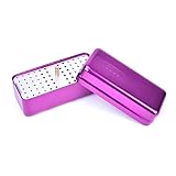 Giroflee Aufbewahrungsbox, Aluminium, 72 Löcher, sterilisierend, Aufbewahrungsbox, Stand-Organizer, Box (lila)