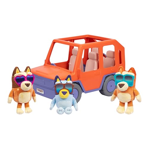 BlueY Blueys Freunde – großer Familienwagen mit der Heeler-Familie, Exklusive Plüschfiguren, Bingo und Chilli, mit Stickerbogen und Stauraum unter der Motorhaube, die Sich aufklappen lässt BlueY Blueys Freunde – großer Familienwagen mit der Heeler-Familie, Exklusive Plüschfiguren, Bingo und Chilli, mit Stickerbogen und Stauraum unter der Motorhaube, die Sich aufklappen lässt