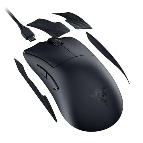 Razer Mouse para jogos DeathAdder V3 Pro: 63 g ultraleve - Sensor óptico Focus Pro 30K - Interruptores ópticos rápidos Geração 3 - HyperSpeed Wireless - 5 botões programáveis -... glide