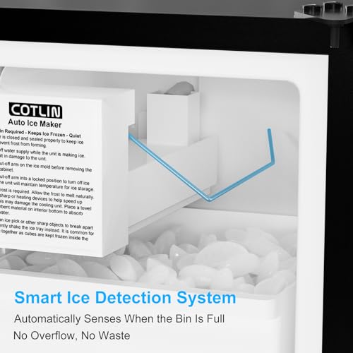 Image of COTLIN Drainless Under Counter Ice Maker 15 inch W with 12LBS Storage Bin, Crescent Ice, No Drain Required, Stainless Steel Free Standing Ice Maker for Home, RV, Boats, Yacht, ETL Approved, 2026 Upgraded