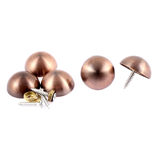 Aexit 5pcs 27mm quality Parts Diameter Metal Semicircle Glass Mirror Screw Type Nail Decor Model:82as85qo472