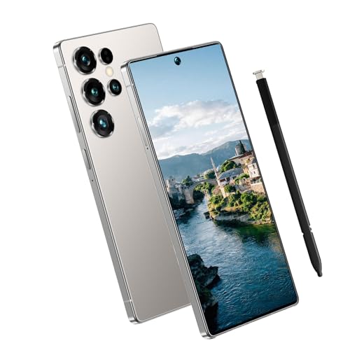 Maustron Teléfono Inteligente Android R24 Ultra de 8 GB + 256 GB, cámara de 108 MP, batería de 7000 mAh, procesador de 10 núcleos, Huella Dactilar en la Pantalla Secundaria y lápiz óptico (Gris)