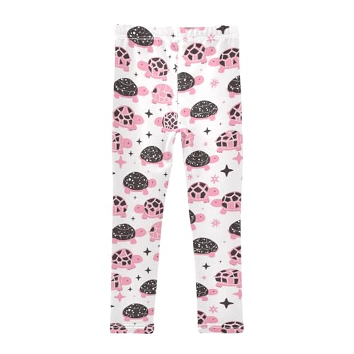 Pink Turtle Girls' Leggings Toddler Doodles Shining Stars Kids Yoga Pants Dance Active Tights 4T2
