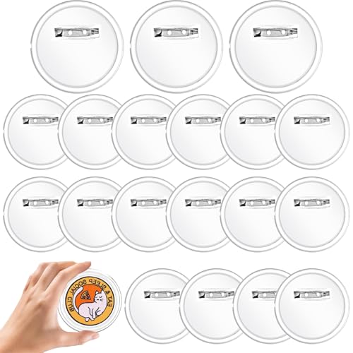 RXKFIGX 30 PCS Acrylic Clear Button Badge Making Kit 60mm with Pin for Custom DIY Design