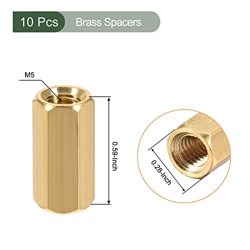 YOKIVE 10 Pcs M5 Spacers, Brass Hex PCB Standoffs Nuts, Keep Height Consistent, Great for Motherboard Circuit Board - Image 2