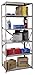 Hallowell 4511-18HG Medium-Duty Open Hi-Tech Shelving Starter Unit with 6 Shelves, Hallowell Gray Steel, 36" Width, 87" Height, 18" Depth, 500 lbs Shelf Capacity, Knock Down