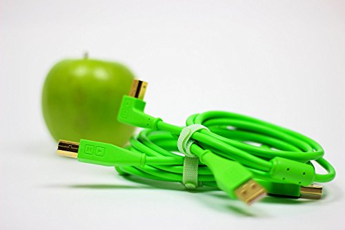 Dj Techtools Chroma Cables Right-Angled Usb-A To Usb-B Cable | 1.5M / 5 Ft | Audio Optimized | Shielded From Interference | Cable Tie (Green) #TOP2