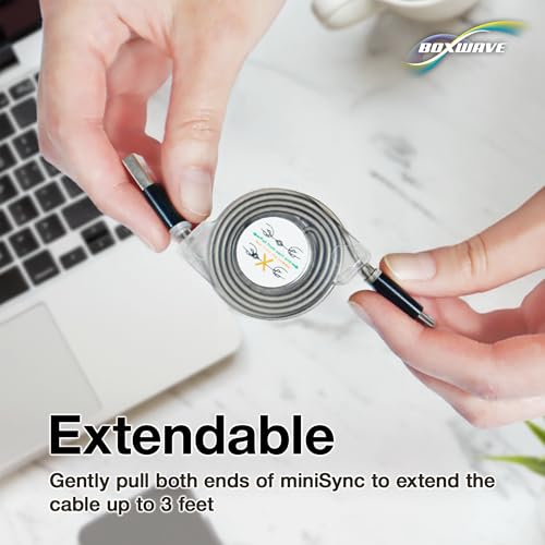 BoxWave Cable Compatible with Tandem t:Slim X2 Insulin Pump - miniSync, Retractable, Portable Sync Cable