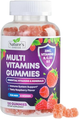 Multivitamin Gummies with Vitamins A, C, D, E, B12, Zinc - Daily Adult Gummy Vitamins & Minerals for Women & Men, Immune Support Gummy Multivitamins Supplement, Multi Vitamin for Adults - 120 Gummies