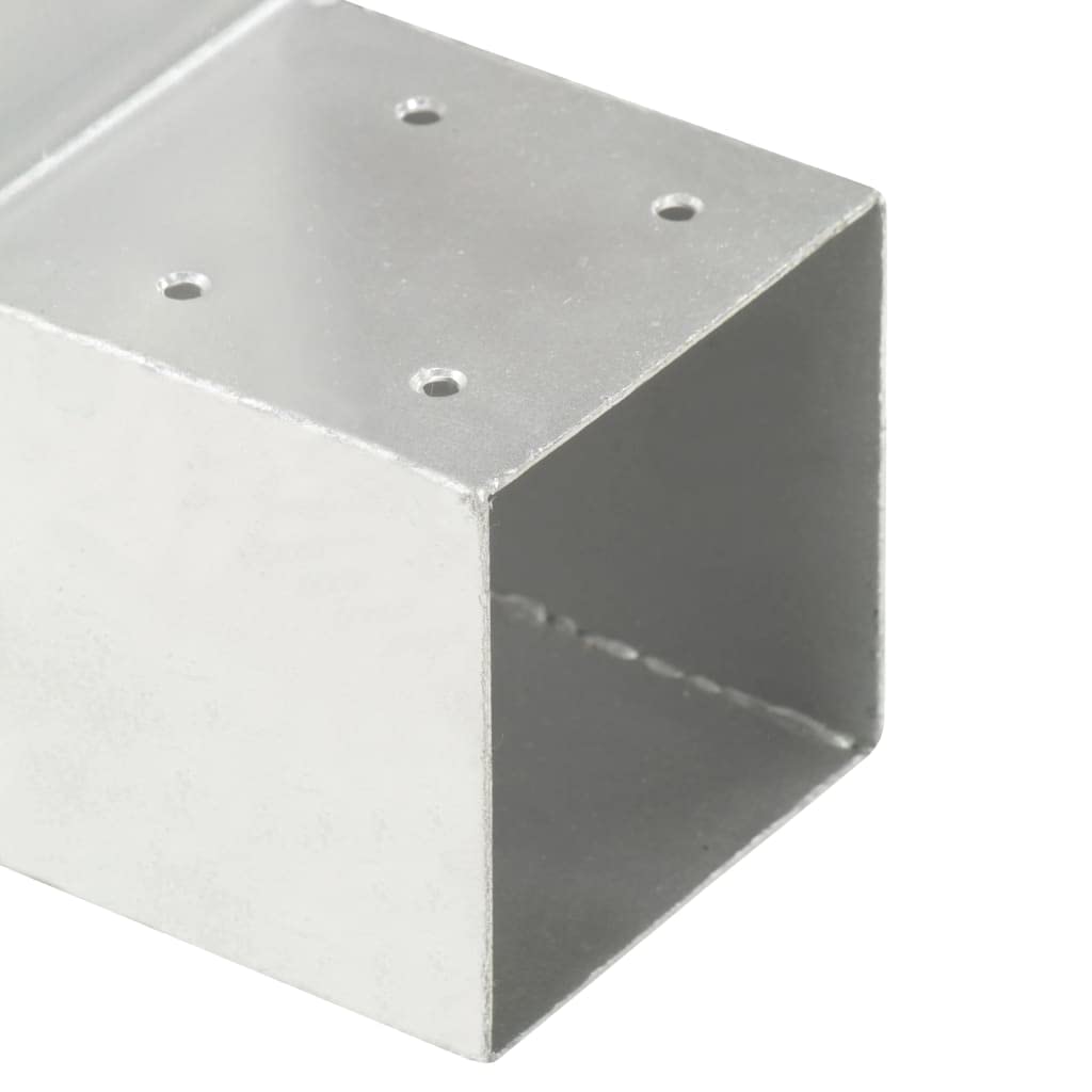 vidaXL 4x Pfostenverbinder L-Form 2 Hülsen Balkenschuh Holzverbinder Eckverbinder Pfostenecke Balken Verbinder Feuerverzinkt Verzinktes Metall 101x101mm