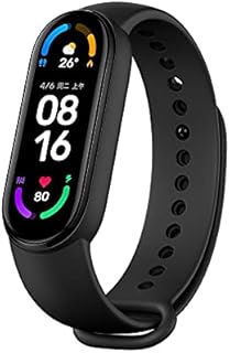 Xiaomi Mi Band 6 Smartwatch, 3,9 cm (1,56 Zoll) AMOLED-Display, Schlafüberwachung, Übungs-Tracker, Bluetooth, wasserdicht, globale Version Black