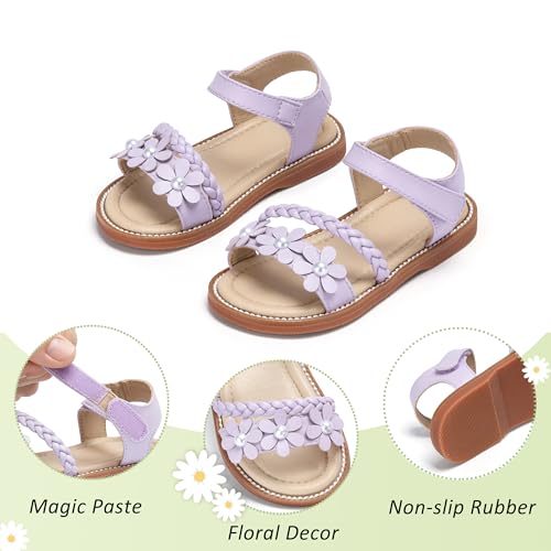 Image of GINFIVE Toddler Girls Sandals Little Girls Kids Summer Shoes Toddler Sandals