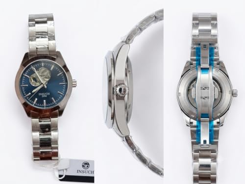 Image of MINI @ MAXX 1998 Men's Automatic Mechanical Watch with Open Heart Dial, Silver Stainless Steel Bracelet, Analog Display, Premium Formal & Casual Wrist Watch for Men