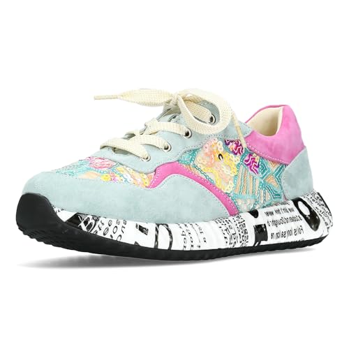 Laura Vita Zapatos con Cordones Sneaker para Mujer Burton 05, Talla:37 EU, Color:Multicolor