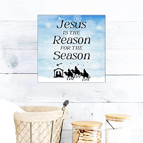 Plaque murale Jésus en bois rétro artisanale 35cm - 6