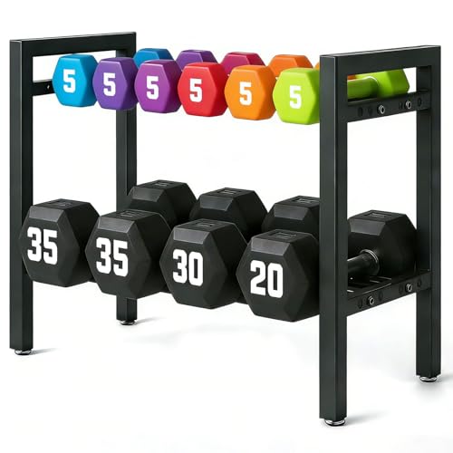 Kolovbe 20IN Dumbbell Rack 2-Tier Adjustable Storage