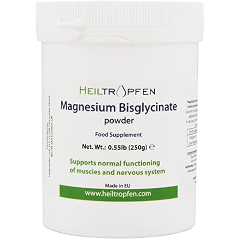 Magnesium glycinate as Magnesium bisglycinate | 0.55 lb - 250 g | Crystal Powder Soluble in Water | Heiltropfen® Cover