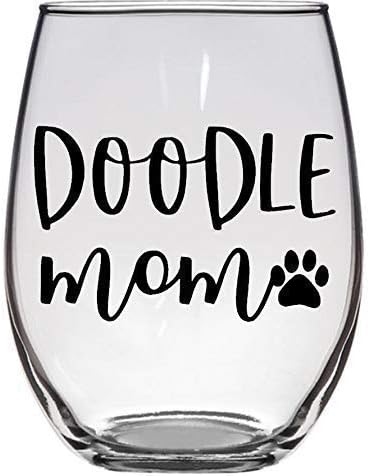 Doodle Mom - Premium 21oz Stemless Wine Glass - Gift for Doodle Lovers
