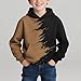 Boys Color Block Hoodies Cool Graphic Print Pullover with Pocket Kids Fashion Warm Winter Hooded Sweatshirts