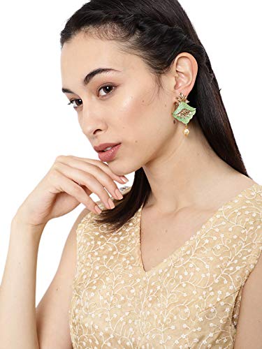 Non Precious Metal Jhumki Earrings, Yellow, ZPFK9032