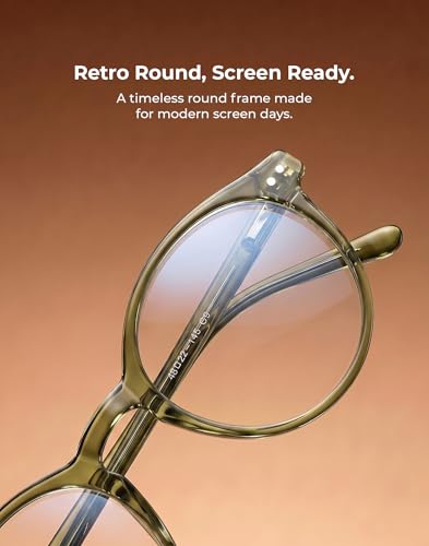 Image of TIJN Blue Light Blocking Glasses Men Women Vintage Thick Round Rim Frame Eyeglasses