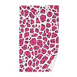 SyXIOP Juego de toallas de mano decorativas de color rosa oscuro con estampado de piel de leopardo chino, toallas de baño grandes de 28 x 16 pulgadas
