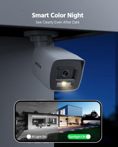 Image of ANNKE 4K Two-Way Audio PoE Security Camera System, 16CH H.265+ NVR with AI Human /Vehicle Detection, 8X 8MP Wired Outdoor Bullet IP Cams with Flashing Light & Audio Alarm, Smart Dual Light, 4TB HDD