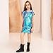 Perfashion Girls Vest Size 10-12 Metallic Blue Leather Vest Hip Pop Dance Rave Outfits Kangaroo Pocket