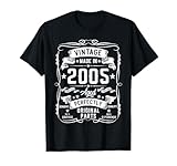vintage 2005 20 years old gifts for men 20yr 20th birthday maglietta