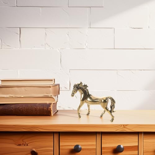 Estatuas de caballo de latón Feng Shui 2 piezas miniatura 6