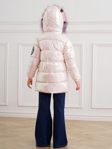 Kids Girls Shiny Long Length Jacket Winter Coat Weather Resistant Outerwear for Causal Daily Wear4