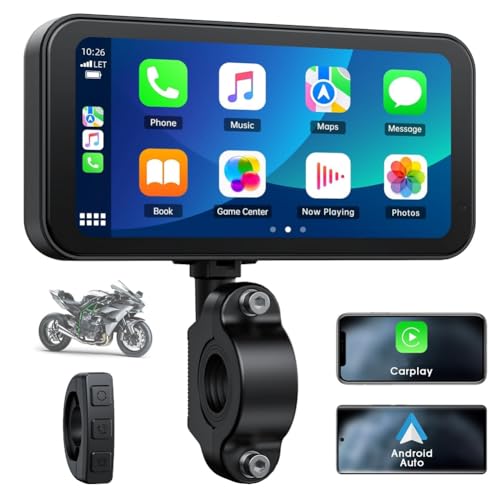 Pantalla CarPlay para motocicleta de 6,25 pulgadas con Android Auto y Bluetooth 2
