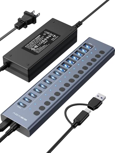 ACASIS 16 Ports Powered USB 3.2 Hub (8 USB-A 3.2 +8 USB-C 3.2)