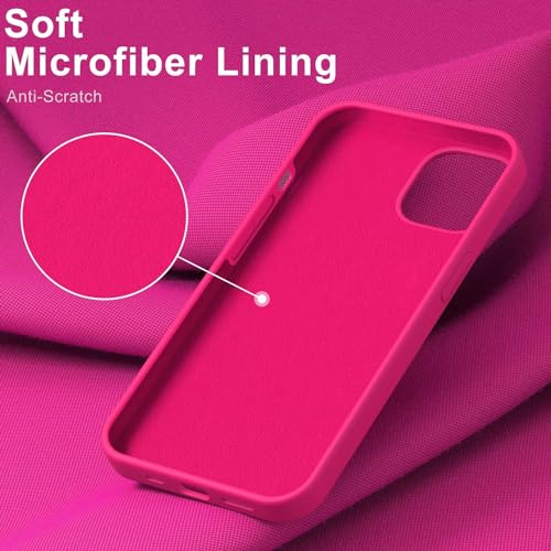 Image of MIDOS Back Cover Compatible with iPhone 14 Liquid Silicone Case Full Protection Shock Proof Back Cover for iPhone 14 (S Hot Pink)