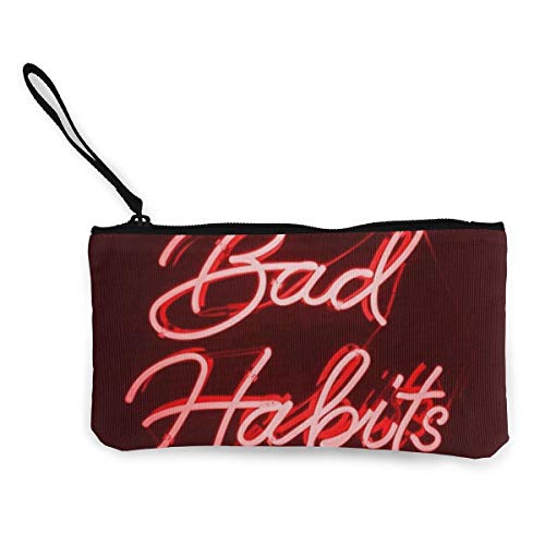 Preisvergleich Produktbild Bad Habit Geldbörse aus Segeltuch, exquisite Münzgeldbörse, kleine Münzgeldbörse wird verwendet, um Münzgeld, Ausweis und andere zu halten.