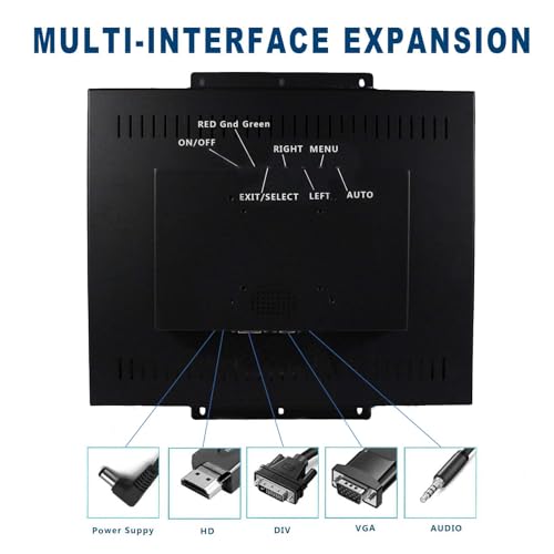 Image of VSDISPLAY 19'' LCD Monitor 1280x1024 Industrial Display with VGA /DVI Input | 1000 Nits High Brightness,Metal Shell,with Brackets