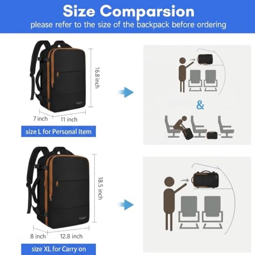 Image of Taygeer Backpack for Women, Carry on Backpack with Laptop Compartment | Travel Laptop Mochila Carry On Luggage with Shoe Pouch, Airline Approved Personal Item Bag For Weekender Hiking, Black Khaki