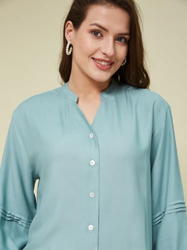 Image of J TURRITOPSIS Women's Rayon Stylish Embroidered Shirt